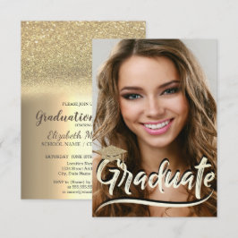 Elegant Glitterlock, Foto Examenfest Inbjudningar