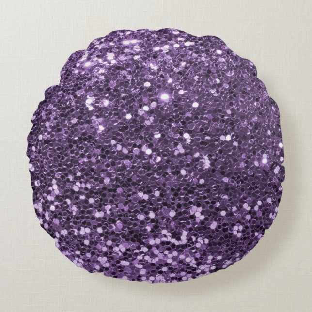 Elegant glittertexturdesign rund kudde (Framsidan)