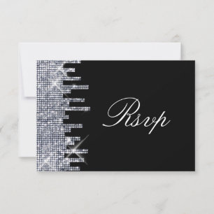 Elegant Glittery Black/Silver Glamor OSA Kort
