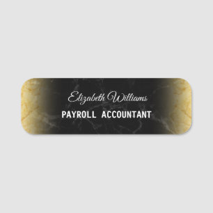 Elegant Glittery Gold Foil Namn bricka Namnbricka