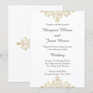 Elegant, glittery Golden Wedding-inbjudan Inbjudningar