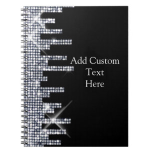 Elegant Glittery svart-/silverglamour Anteckningsbok