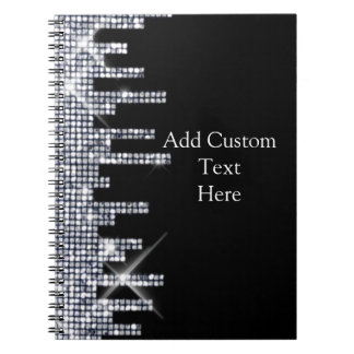 Elegant Glittery svart-/silverglamour Anteckningsbok