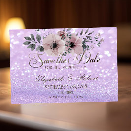 Elegant Glittrig Bokeh Blommig Spara Datum Datumet