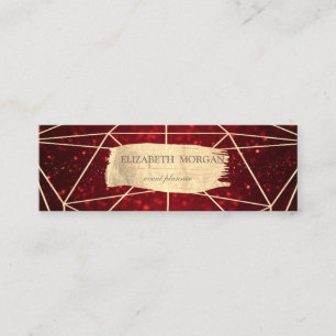Elegant Glittrig Guld Penseldrag Geometrisk Mini Visitkort