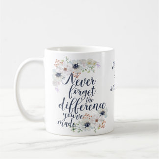 Elegant Glöm Aldrig Skillnaden Blommor Kaffemugg