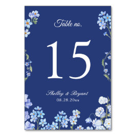 Elegant Glöm mig Nots Blommigt Bröllop Bordsnummer