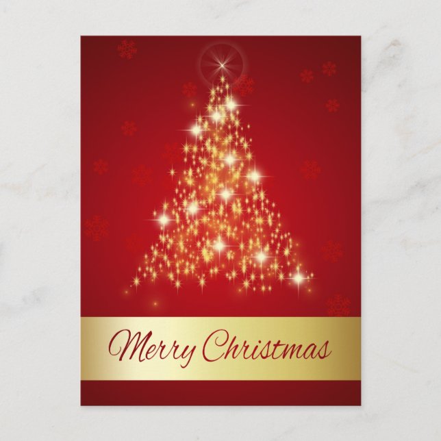 Elegant Glosing God jul Träd Helgdag Postc Helg Vykort (Framsida)