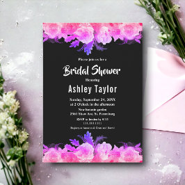 Elegant Glow Ro Neon Blommigt Möhippa Inbjudningar