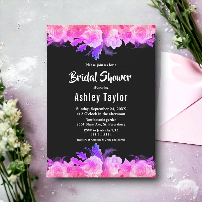 Elegant Glow Ro Neon Blommigt Möhippa Inbjudningar (Skapare uppladdad)