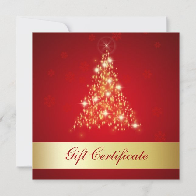 Elegant Glowing God jul Träd Gift Card (Framsida)