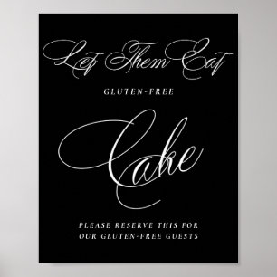 Elegant Gluten Free Cake White Calligraphy BORD Poster