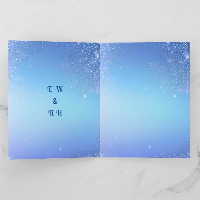 Elegant Gnistra Bröllop Tack Kort (Inuti)