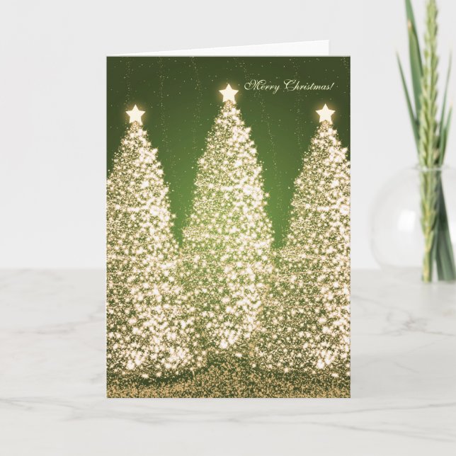 Elegant gnistra för god julhelgdagguld helgkort (Framsida)