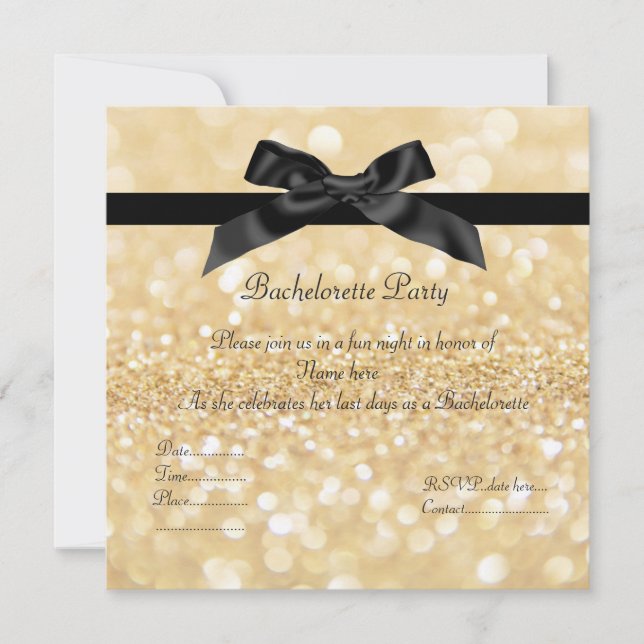 ELEGANT Gnistra Glamor BACHELORETTE INVIKTION Inbjudningar (Framsida)