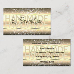 Elegant Gnistra Glitter Luxurious Glam Mörk Guld Visitkort