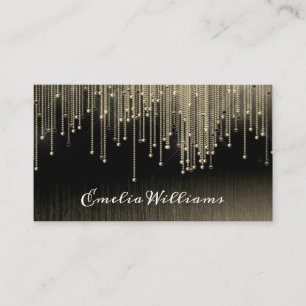 Elegant Gnistra Guld Crystal Rhinestone Black Visitkort