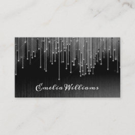 Elegant Gnistra Vit Crystal Rhinestone Black Visitkort