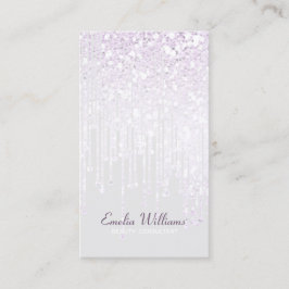 Elegant Gnistra Vita Glitter Ljus Grått Visitkort