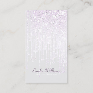 Elegant Gnistra Vita Glitter Ljus Grått Visitkort