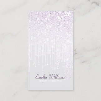 Elegant Gnistra Vita Glitter Ljus Grått Visitkort