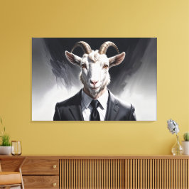 Elegant goat gentleman in formal portrait scene canvastryck