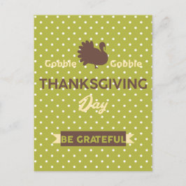 Elegant Gobble Turkey Thanksgiving Day Helg Vykort