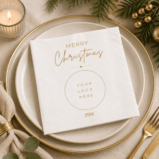 Elegant God Jul Anpassat Logotyp Företag Pappersservett