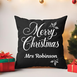 Elegant God jul Anpassat namn Holly Berries Kudde