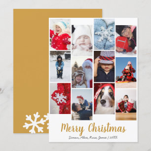 Elegant God jul Anpassningsbar Photo Collage Julkort