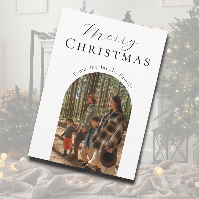Elegant God jul Arch-år under granskning Julkort (Elegant Merry Christmas Year in Review Holiday Card
)