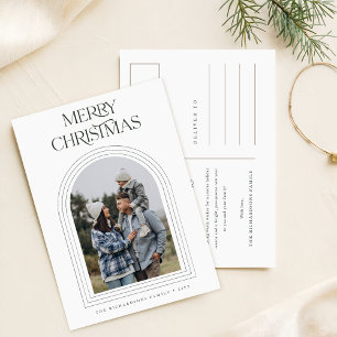 Elegant God jul Arch Family Photo Helgdag Vykort