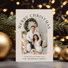 Elegant God jul Arch Photo Taupe Julkort