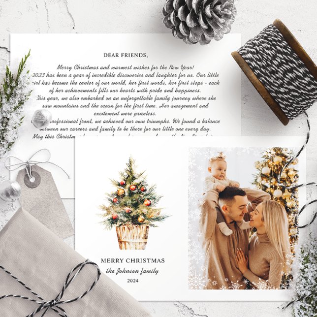 Elegant God jul årsvisa familjerapport Julkort (Skapare uppladdad)