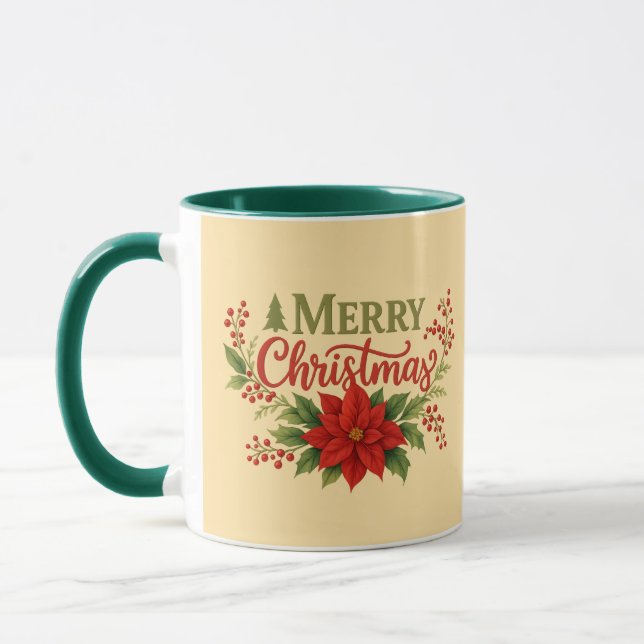 Elegant God Jul Blommig Kaffemugg| Jul Mugg (Vänster)