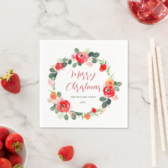 Elegant God jul Blomsterkrans jul Pappersservett (Insitu)