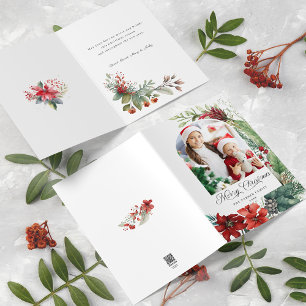 Elegant God jul Botanical Arch Photo Helgkort