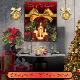 Elegant "God jul" Bow och Candles Guld