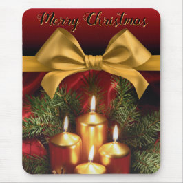 Elegant "God jul" Bow och Candles Guld Musmatta