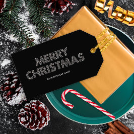 Elegant God jul Business Black & White Presentetikett