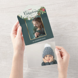 Elegant God jul Calligraphy Blommigt Photo