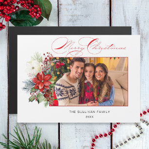 Elegant God jul Calligraphy Blommigt Photo