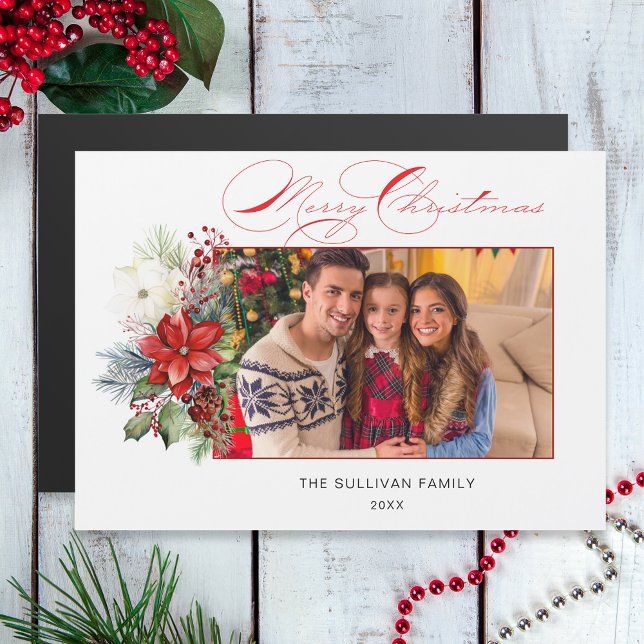 Elegant God jul Calligraphy Blommigt Photo (Skapare uppladdad)