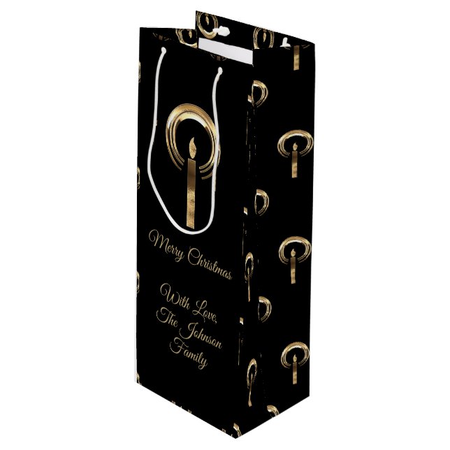 Elegant God jul Candle Black and Guld look (Framsidan Vinklad)