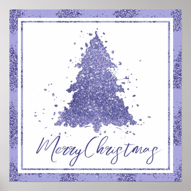 Elegant God jul | Charming Lavender Träd Poster (Framsidan)