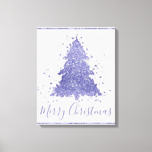 Elegant God jul | Charming Lila Träd Canvastryck (Framsida)