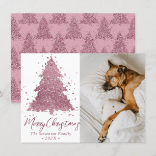 Elegant God jul Dusty Mauve Rosa Photo Julkort