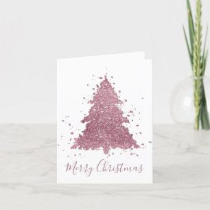 Elegant God jul Dusty Mauve Rosa Träd Helgkort