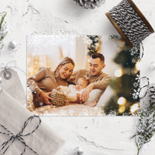 Elegant God jul-familjens fotokort Ram Julkort