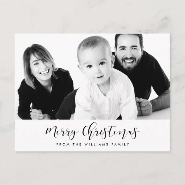 Elegant God jul-familjfoto Vykort (Framsida)